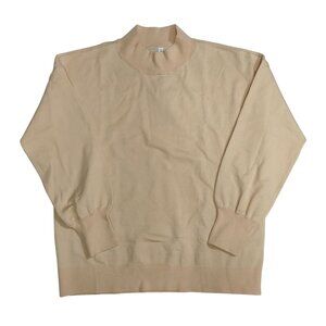Weaczzy Women's Beige Oversized Mock Neck Pullover Sweater Size XL